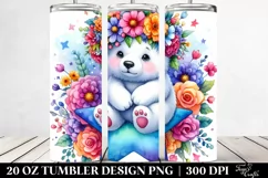 cute Polar Bear Sitting on Star | 20 oz Tumbler Product Image 2
