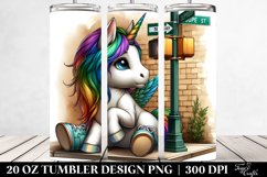 Colorful Baby Unicorn Street Corner 20 oz Tumbler Design Product Image 2