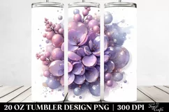 20 Oz Tumbler Sublimation | Lilac Watercolor Splash Product Image 2