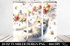 Cat Spring Petals Tumbler | 20 Oz Tumbler Product Image 2