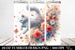 Cat Tumbling with Spring Petals | 20 oz Tumbler Product Image 2