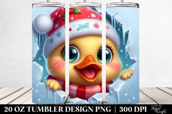 Dressed Baby Duck for Christmas, Clipart 20 Oz Tumbler Product Image 2