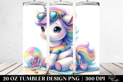 Cute Unicorn with Beachwear | 20 Oz Tumbler Product Image 2