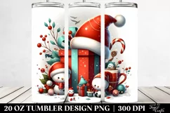 Whimsical Santa Hat Design Clipart, 20 Oz Tumbler Product Image 2