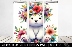 Cartoon-Style Polar Bear | 20 oz Tumbler Product Image 2