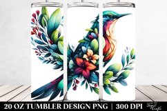 Colorful Bird and Flowers 20 oz Tumbler Design Product Image 2
