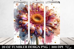 20 Oz Tumbler Sublimation | Gerbera Watercolor Splash Product Image 2