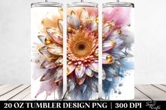 20 Oz Tumbler Sublimation | Gerbera Watercolor Splash Product Image 2