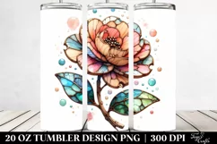 Abstract Wooden Camellia Tumbler Product Image 2