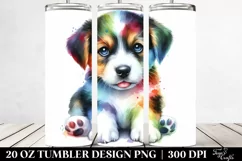 Colorful Puppy Playing Around Sublimation Clipart Product Image 2