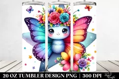 cute Butterfly Sitting on Star | 20 oz Tumbler Product Image 2