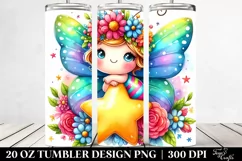 cute Butterfly Sitting on Star | 20 oz Tumbler Product Image 2