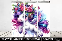 Cute Unicorn Jumping Tumbler Design Product Image 2