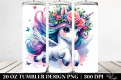 Cute Unicorn Jumping Tumbler Design Product Image 2