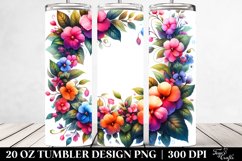 20 Oz Tumbler Sublimation | Colorful Watercolor Frame with Product Image 2