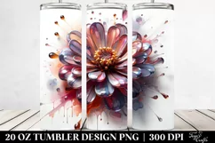 Abstract Glossy Zinnia | 20 Oz Tumbler Product Image 2