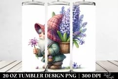 Detailed Small Gnome Hyacinth Bouquet 20 Oz Tumbler Product Image 2