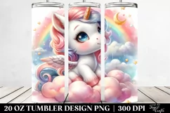 Baby Unicorn Lofty Cloud | 20 Oz Tumbler Product Image 2