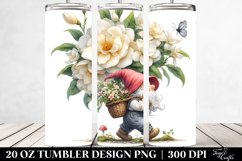 Detailed Small Gnome Gardenia Bouquet 20 Oz Tumbler Product Image 2