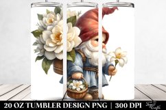 Detailed Small Gnome Gardenia Bouquet 20 Oz Tumbler Product Image 2