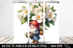 Detailed Small Gnome Gardenia Bouquet 20 Oz Tumbler Product Image 2