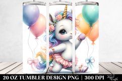 Baby Unicorn Balloon Pose | 20 Oz Tumbler Product Image 2