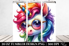 Cool Unicorn,Watercolor Drawing | 20 oz Tumbler Product Image 2