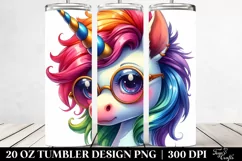 Cool Unicorn,Watercolor Drawing | 20 oz Tumbler Product Image 2