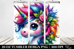 Cool Unicorn,Watercolor Drawing | 20 oz Tumbler Product Image 2