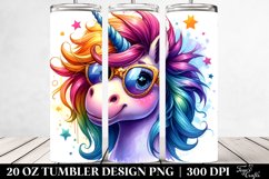 Cool Unicorn,Watercolor Drawing | 20 oz Tumbler Product Image 2