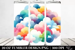 Simple Watercolor Pastel Cloud | 20 oz Tumbler Product Image 2