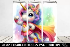 Cute Hero Unicorn | 20 oz Tumbler Product Image 2