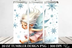 Whimsical Fairy Tumbling in Snowflakes, Clipart 20 Oz Product Image 2