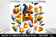 Funny Halloween Candy Corn Clipart | 20 oz Tumbler Product Image 2