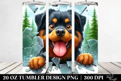 Cute Crazy Looking Rottweiler | 20 Oz Tumbler Product Image 2