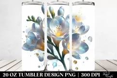 20 Oz Tumbler Sublimation | Glossy Freesia with Golden Product Image 2