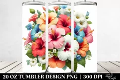 Colorful Hibiscus Bouquet | 20 oz Tumbler Product Image 2