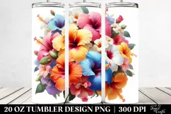 Colorful Hibiscus Bouquet | 20 oz Tumbler Product Image 2