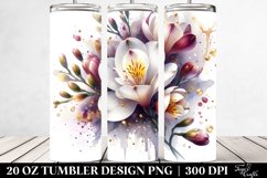 20 Oz Tumbler Sublimation | Glossy Freesia with Golden Product Image 2
