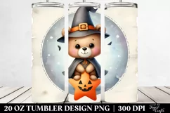 Retro Halloween Bear on Star 20 Oz Tumbler Product Image 2