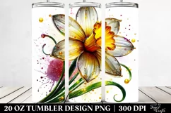 20 Oz Tumbler Sublimation | Shiny Daffodil with Metallic Product Image 2