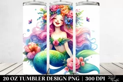 Smiling Mermaid Drawing | 20 oz Tumbler Product Image 2