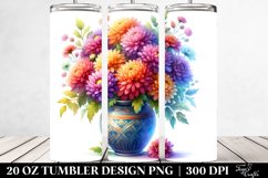 20 Oz Tumbler Sublimation | Colorful Vibrant Watercolor Vase Product Image 2