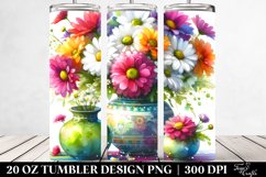 Colorful Vibrant Daisy Vase | 20 Oz Tumbler Product Image 2
