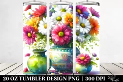 Colorful Vibrant Daisy Vase | 20 Oz Tumbler Product Image 2