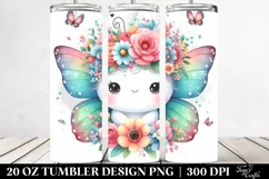 Cute Butterfly,Flower Crown,Watercolor | 20 oz Tumbler Product Image 2