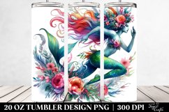 Running Mermaid Drawing | 20 oz Tumbler Product Image 2