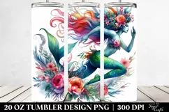 Running Mermaid Drawing | 20 oz Tumbler Product Image 2
