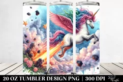 Colorful Unicorn Meteor Dive | 20 Oz Tumbler Product Image 2