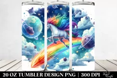 Colorful Unicorn Meteor Dive | 20 Oz Tumbler Product Image 2